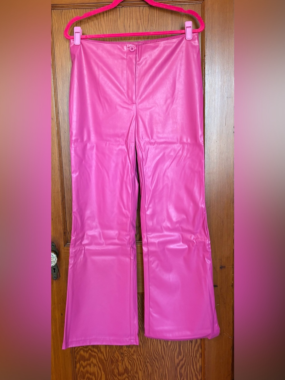 Hot Pink Faux Leather Pants